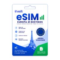 eSIM MIFI Europa 41 países, 50 GB, 90 días, solo datos, para celular liberado